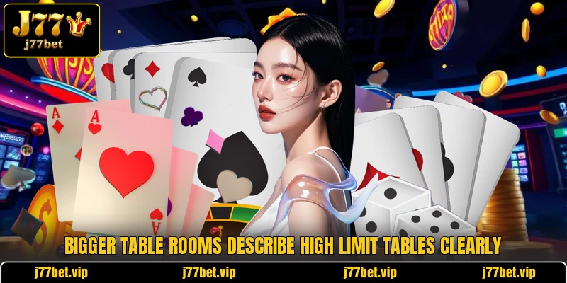 Bigger table rooms describe high limit tables clearly Bigger table rooms describe high limit tables clearly
