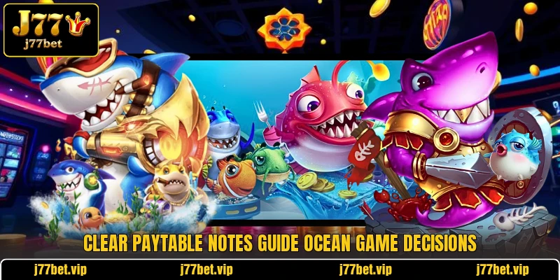Clear paytable notes guide ocean game decisions Clear paytable notes guide ocean game decisions