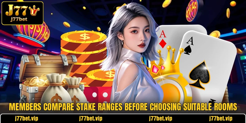 Members compare stake ranges before choosing suitable rooms Members compare stake ranges before choosing suitable rooms