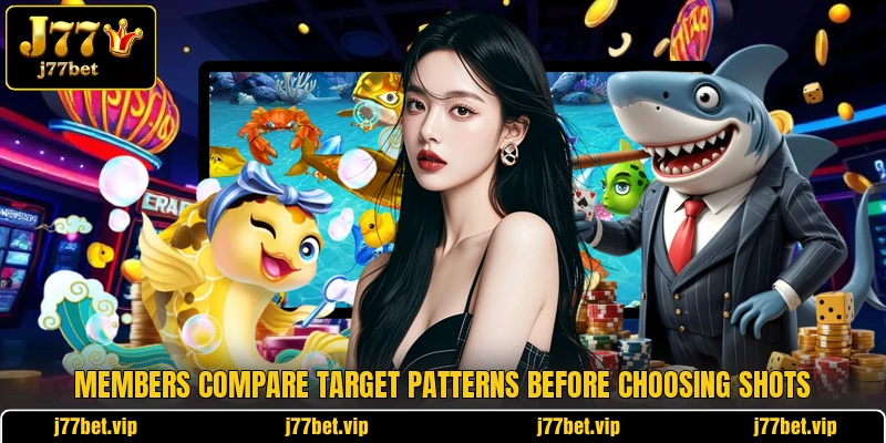 Members compare target patterns before choosing shots Members compare target patterns before choosing shots
