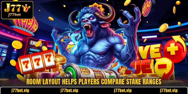 Room layout helps players compare stake ranges Room layout helps players compare stake ranges